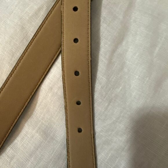 Coldwater Creek Green Croc Embossed Leather Belt Ornate Gold Buckle Medium Y2K main image 4